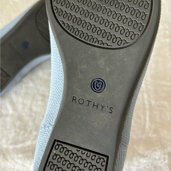 Rothy’s The Point Light Blue & Orange Line Flat Shoe, Unicorn ! Rare! Size W8 - Picture 10 of 12